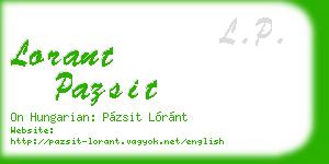 lorant pazsit business card
